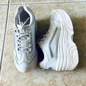 High wedges sneakers leather white size 6 /36